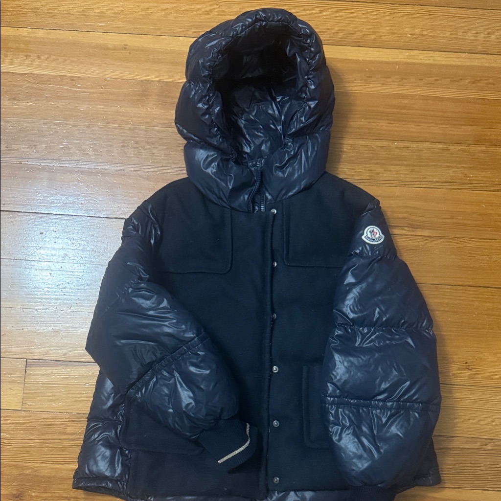 Moncler Navy Down Jacket With Hood